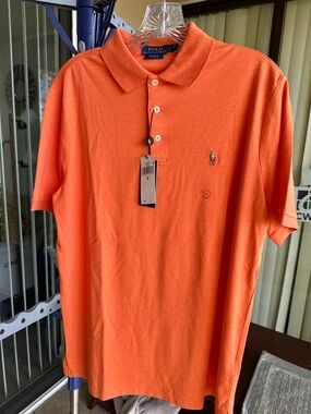 Ralph Lauren Orange Classic Polo with Embroidered Pony